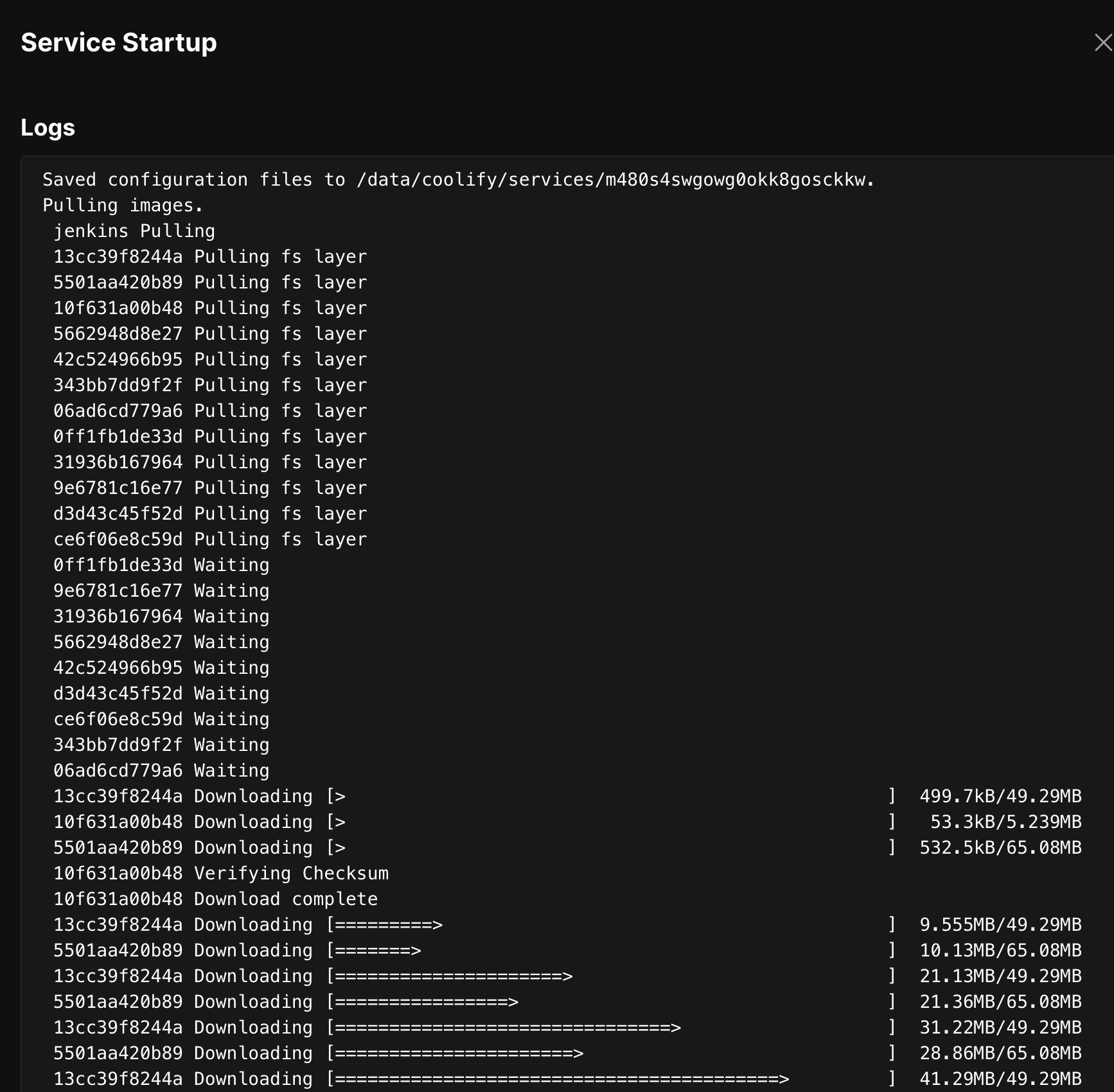 Jenkins deployment in progress